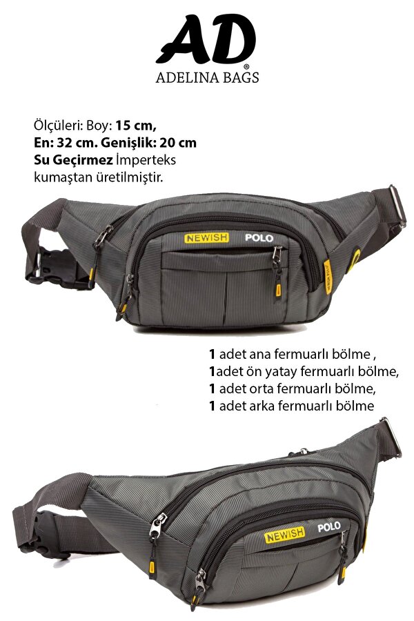Adelina Bags Adelina Su Geçirmez Kulaklık Usb Çıkışlı Bel Ve Çapraz Omuz Çanta Göğüs Seyahat Freebag