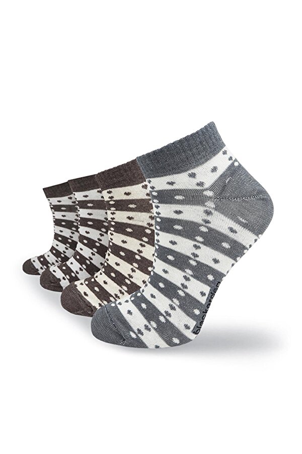 Black Arden Socks Spor Desenli Bayan Çorap 4 Çift