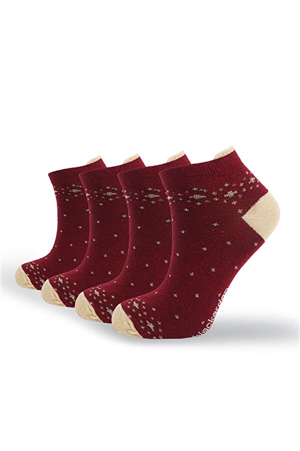 Black Arden Socks Bordo Renkli Nokta Desenli Bayan Pat4 Çift Çorap Black Arden Socks Bordo Renkli Nokta Desenli Bayan Pat4 Çift Çorap