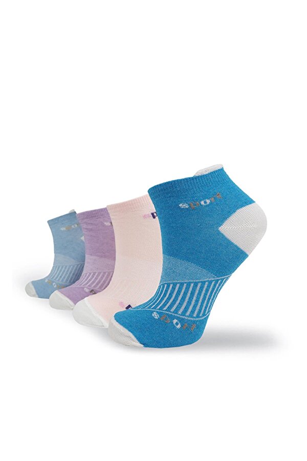 Black Arden Socks Spor Desenli Spor Bayan Patik Çorap 4 Çift