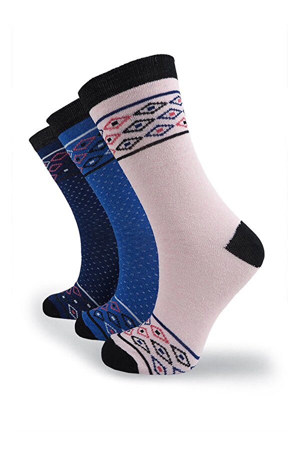 Black Arden Socks Kilim Desenli Bayan Soket Çorap 3 Çift