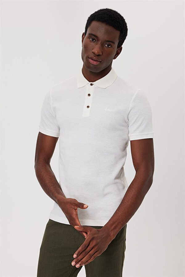 Lee Cooper Erkek Tylen Polo Yaka T-Shirt 242059 Ekru Lee Cooper Erkek Tylen Polo Yaka T-Shirt 242059 Ekru