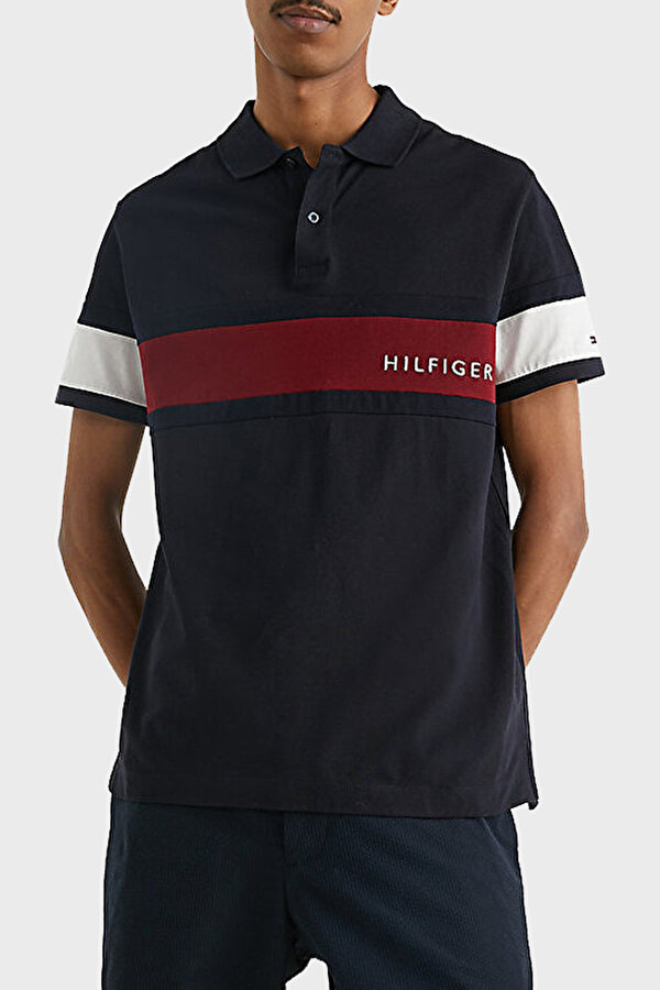 Tommy Hilfiger Erkek Polo T Shirt MW0MW30755 DW5 LACİVERT Tommy Hilfiger Erkek Polo T Shirt MW0MW30755 DW5 LACİVERT