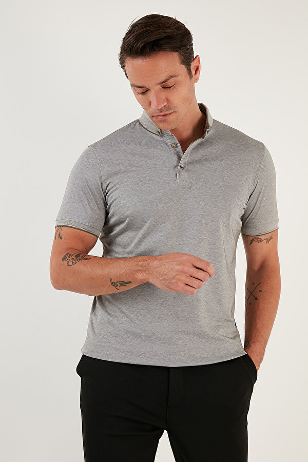 Buratti Erkek Polo T Shirt 646R1000 Küf-Beyaz