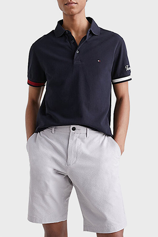 Tommy Hilfiger Erkek Polo T Shirt MW0MW30764 DW5 LACİVERT Tommy Hilfiger Erkek Polo T Shirt MW0MW30764 DW5 LACİVERT