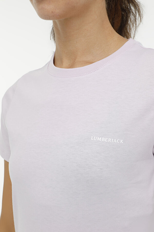 Lumberjack W-CT122 BASIC C NECK T-SH Lila Kadın Kısa Kol T-Shirt