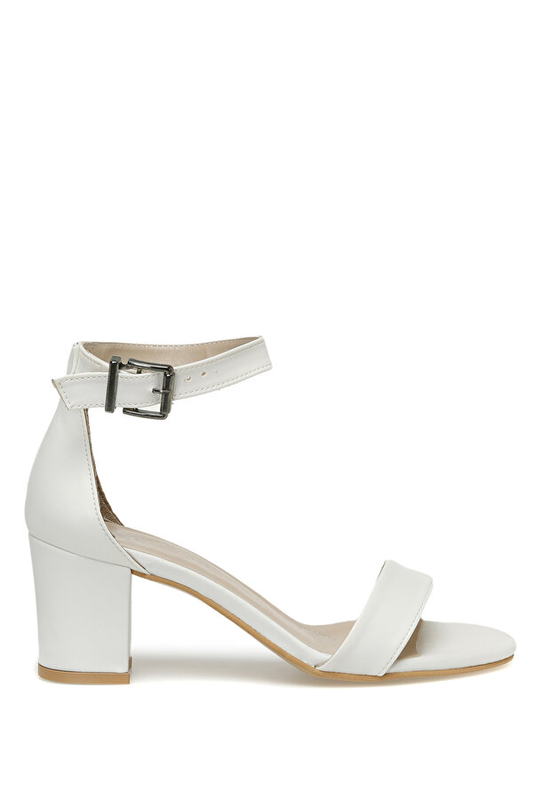 Butigo S1100-1 3FX Beyaz Kadın Topuklu Sandalet