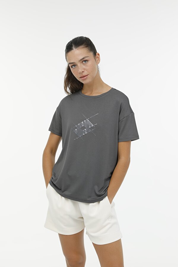 Lotto WL CARLA-B 11-910961 3FX Antrasit Kadın Kısa Kol T-Shirt