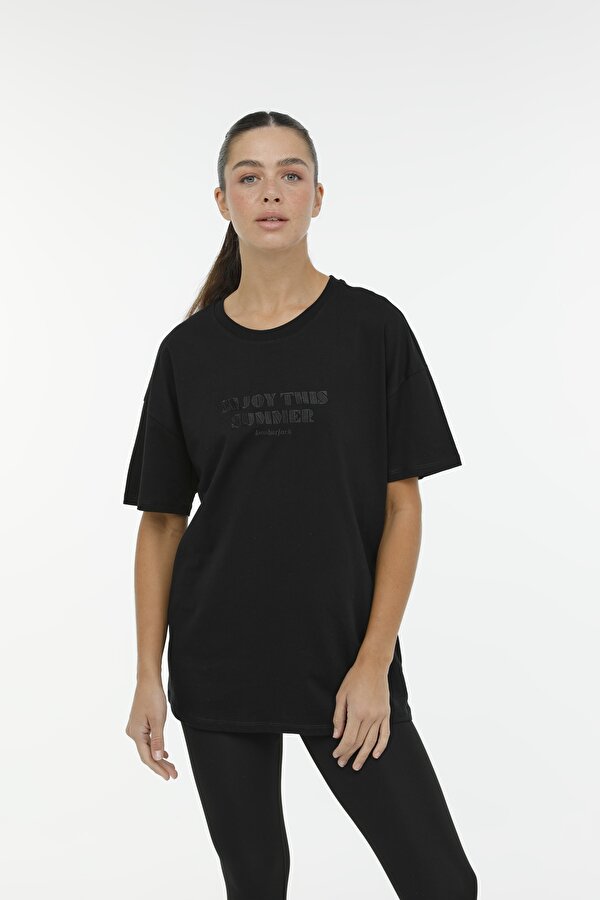 Lumberjack WL DORA-B 11SD4105 3FX Siyah Kadın Kısa Kol T-Shirt