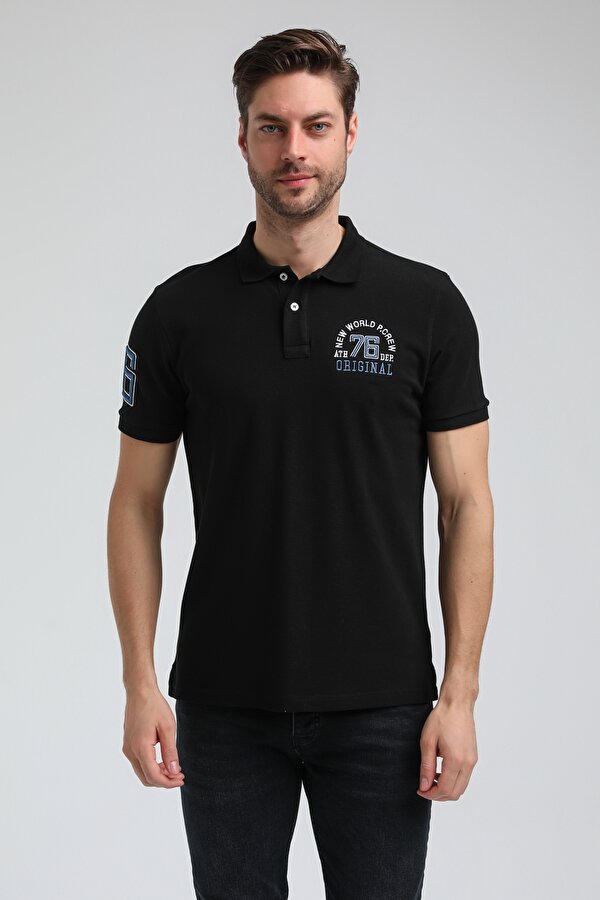 New World Polo Polo Yaka Siyah Regular Custom Polo 23SSM10254