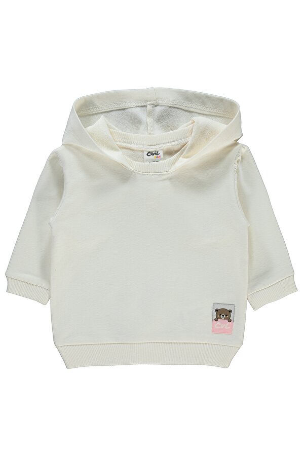 Civil Baby Kız Bebek Kapüşonlu Sweatshirt 6-18 Ay Ekru Civil Baby Kız Bebek Kapüşonlu Sweatshirt 6-18 Ay Ekru