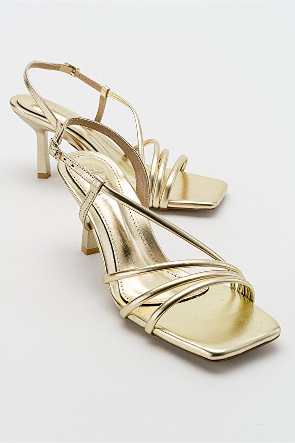 Luvi Shoes NARVA Altın Metalik Kadın Topuklu Ayakkabı