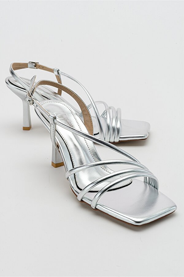 Luvi Shoes NARVA Gümüş Metalik Kadın Topuklu Ayakkabı