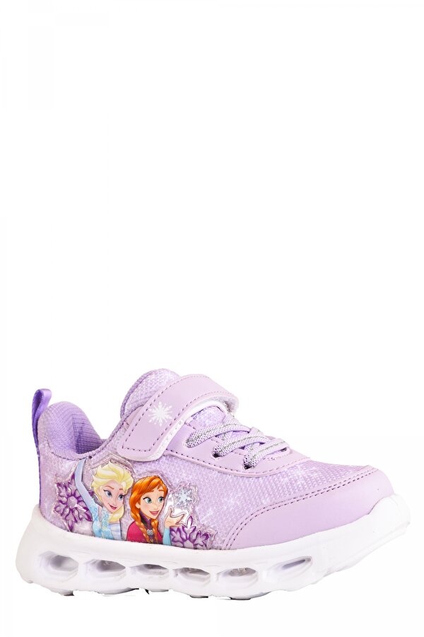 Odesa Ayakkabı Frozen Elsa Anna Kız Çocuk Işıklı Pembe / Lila Spor Ayakkabı