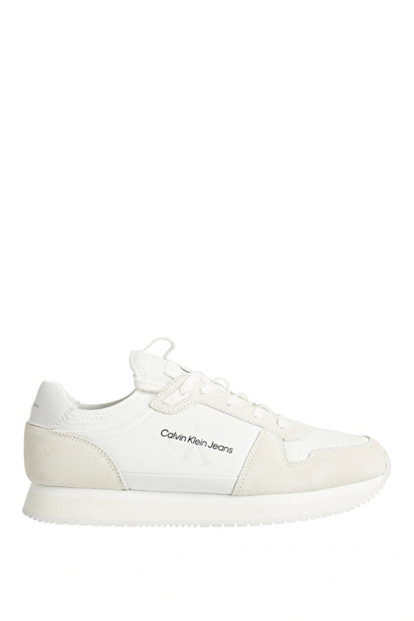 Calvin Klein RUNNER SOCK LACEUP NY-LTH Beyaz Erkek Sneaker