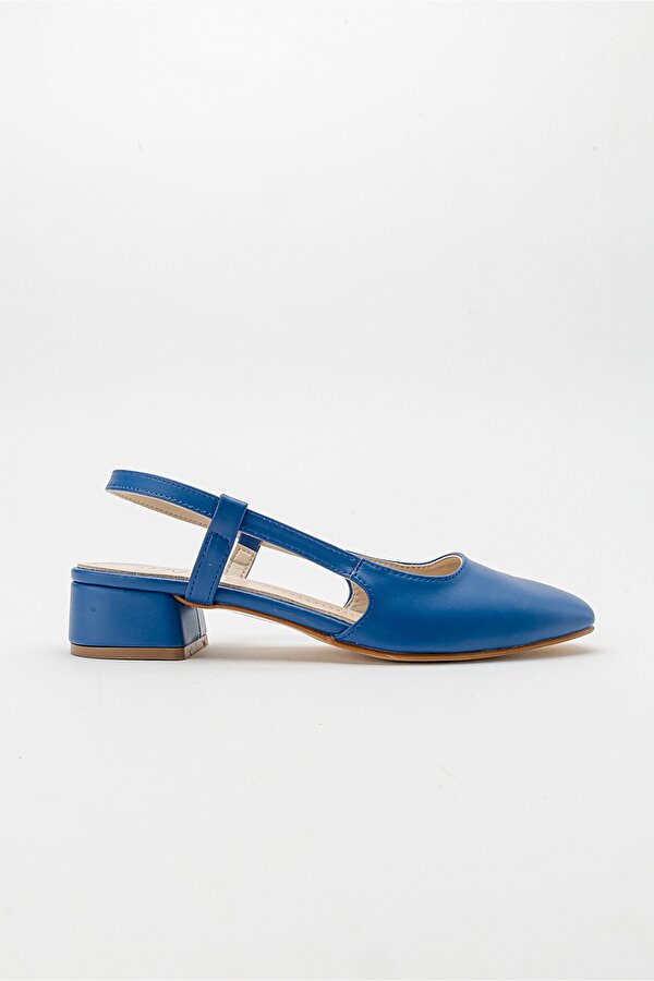 Luvi Shoes 66 Kot Mavi Cilt Kadın Topuklu Sandalet