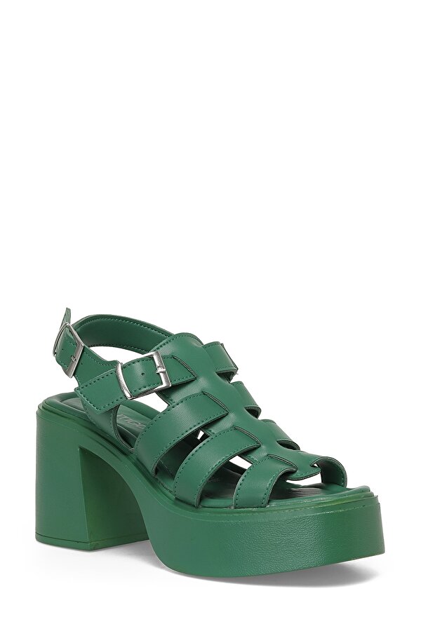 Butigo 23S-464 3FX Yeşil Kadın Topuklu Sandalet