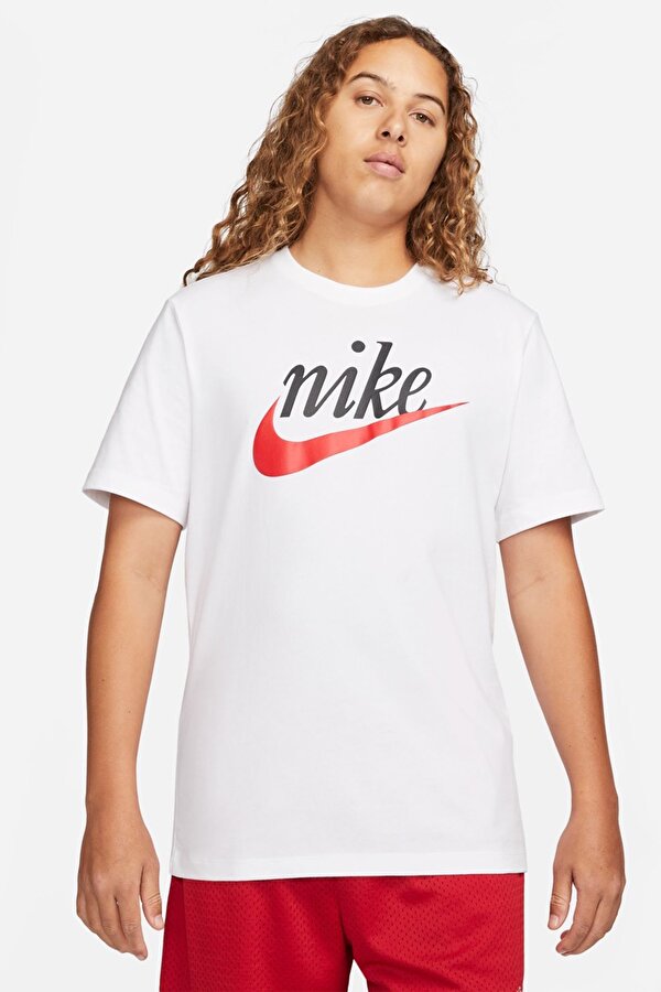 Nike M NSW TEE FUTURA 2 Beyaz Erkek Kısa Kol T-Shirt