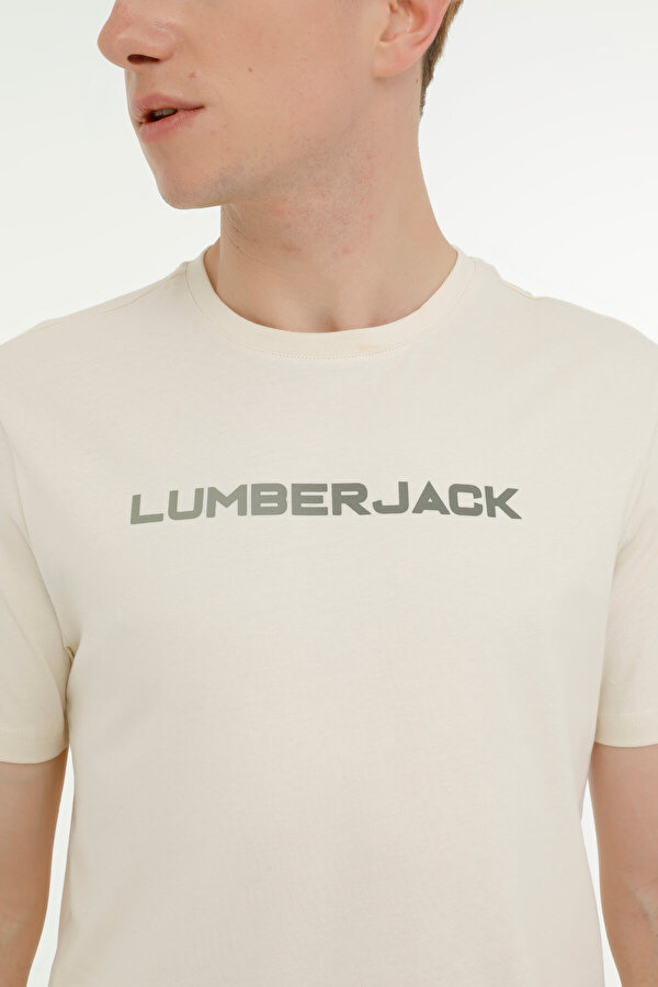 Lumberjack Ml Dima Logo 11Ct1031 3Fx Бежевый 003 Мужчина Футболка