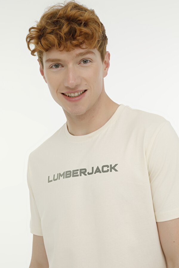 Lumberjack Ml Dima Logo 11Ct1031 3Fx Бежевый 003 Мужчина Футболка