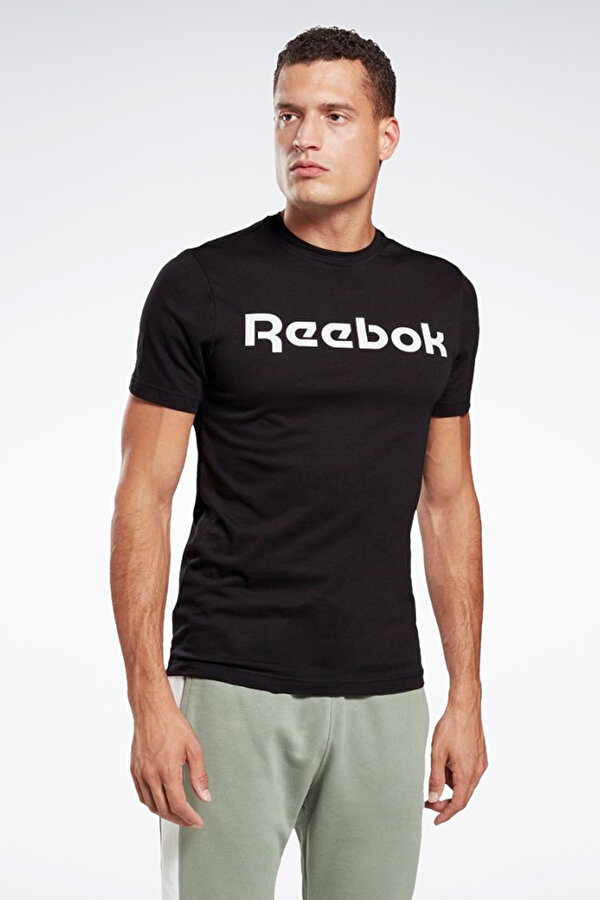 Reebok GS  LINEAR RE Siyah Erkek Kısa Kol T-Shirt