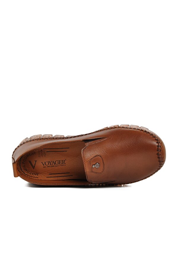 Voyager 9059 Taba Hakiki Deri Kadın Günlük Ayakkabı