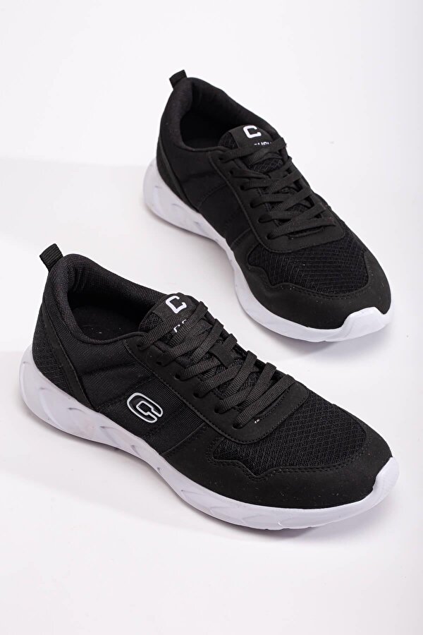 Ccway Bağcıklı  Anorak Erkek Spor Ayakkabı SİYAH BEYAZ