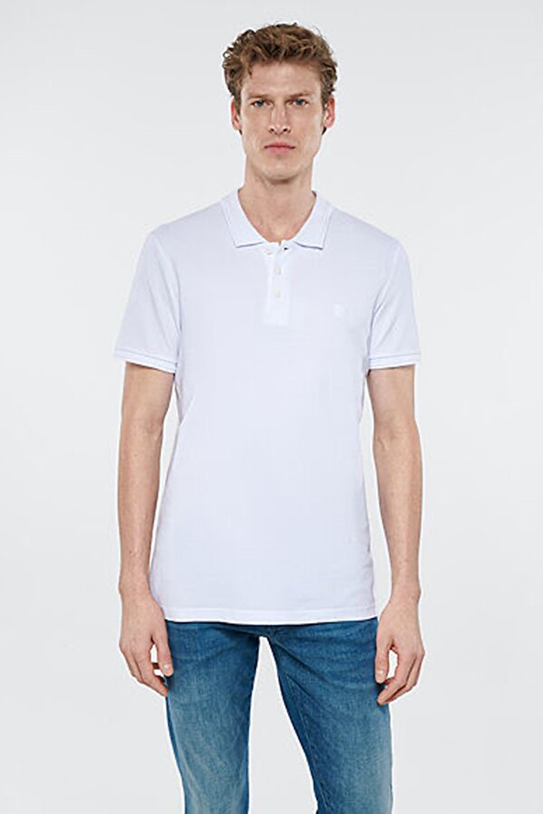Mavi POLO TİŞÖRT Beyaz Erkek Kısa Kol T-Shirt