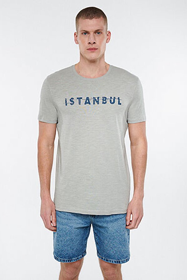 Mavi İSTANBUL T-SHIRT GRI Erkek Kısa Kol T-Shirt