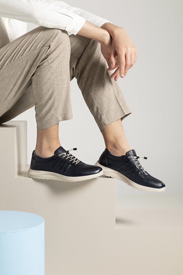 Ziya Erkek Hakiki Deri Sneaker 1411013ZS08 Lacivert