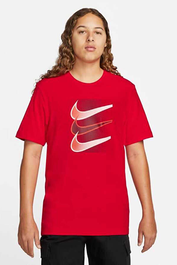Nike NSW TEE 12MO SWOOSH Kırmızı Erkek Kısa Kol T-Shirt