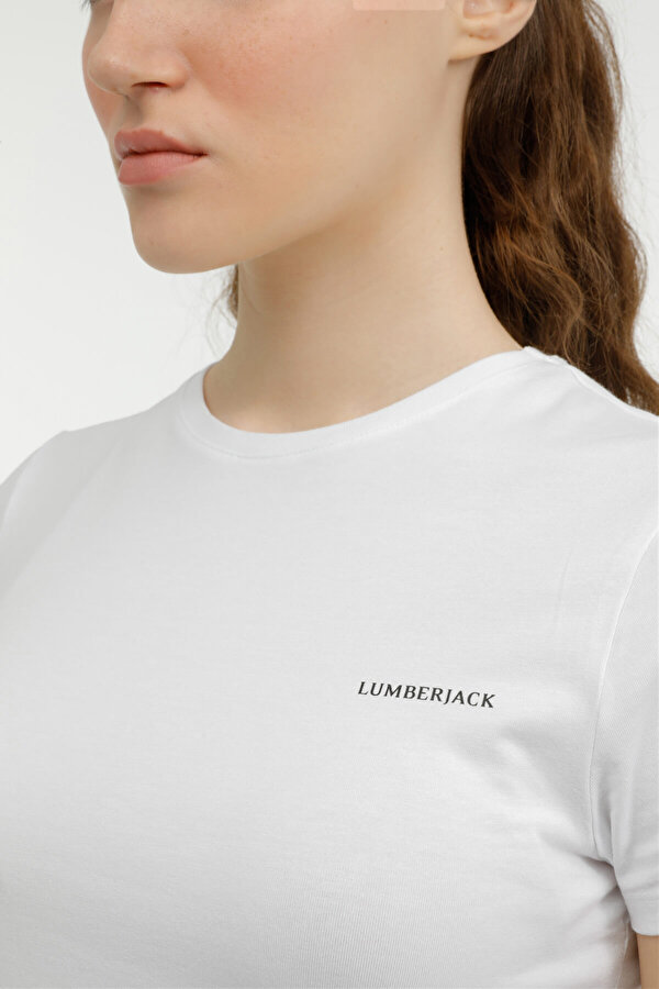 Lumberjack W-Ct131 Basic Modal C Nec Белый Женщина Футболка