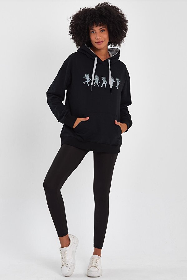 Alexander Gardi ALEXANDERGARDI BASKILI KAPÜŞONLU COMFORT FİT SWEATSHIRT (E22-757A-02)