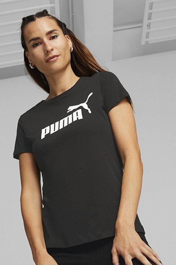 Puma ESS Logo Tee Siyah Kadın Kısa Kol T-Shirt