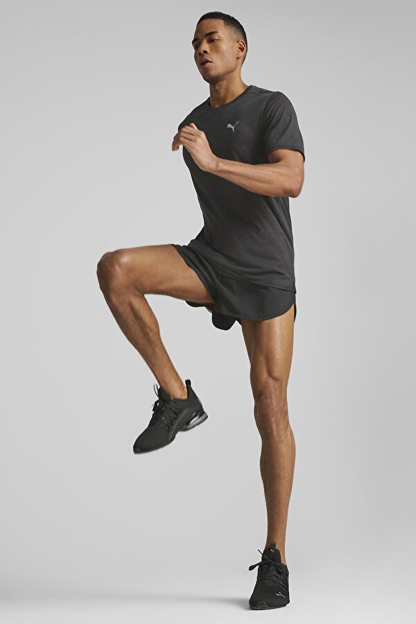 Puma RUN FAVORITE HEATHER TEE Siyah Erkek Kısa Kol T-Shirt