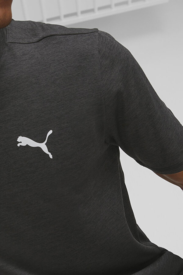 Puma RUN FAVORITE HEATHER TEE Siyah Erkek Kısa Kol T-Shirt