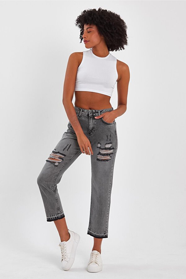 Alexander Gardi ALEXANDERGARDİ ÖZEL KOLEKSİYON YIRTIK DESENLİ DENİM PANTOLON (AG-1023S)