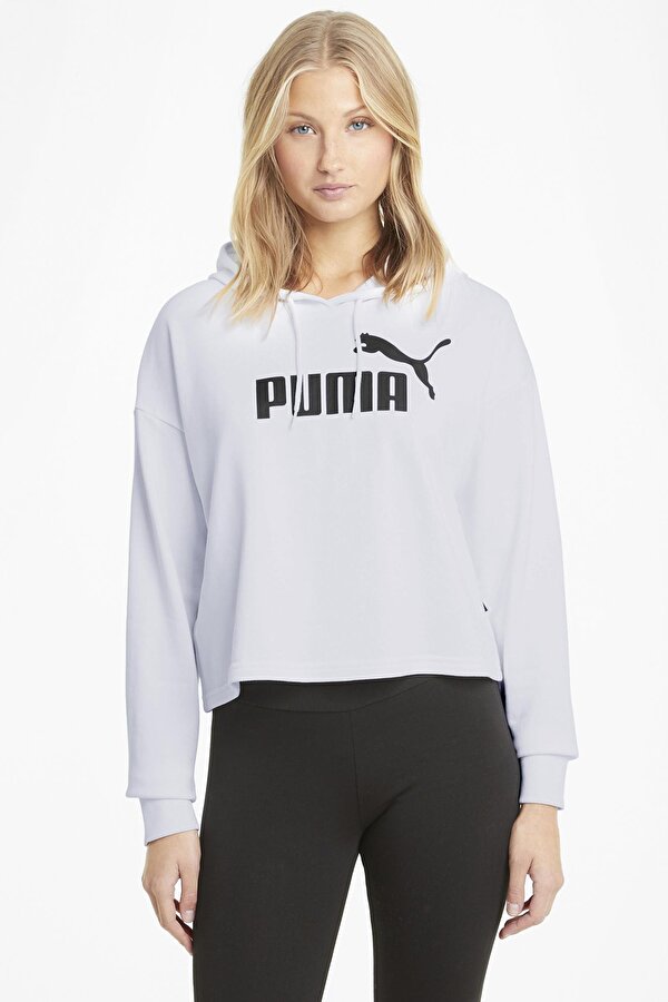 Puma ESS Cropped Logo Hoodie T Beyaz Kadın Sweatshirt