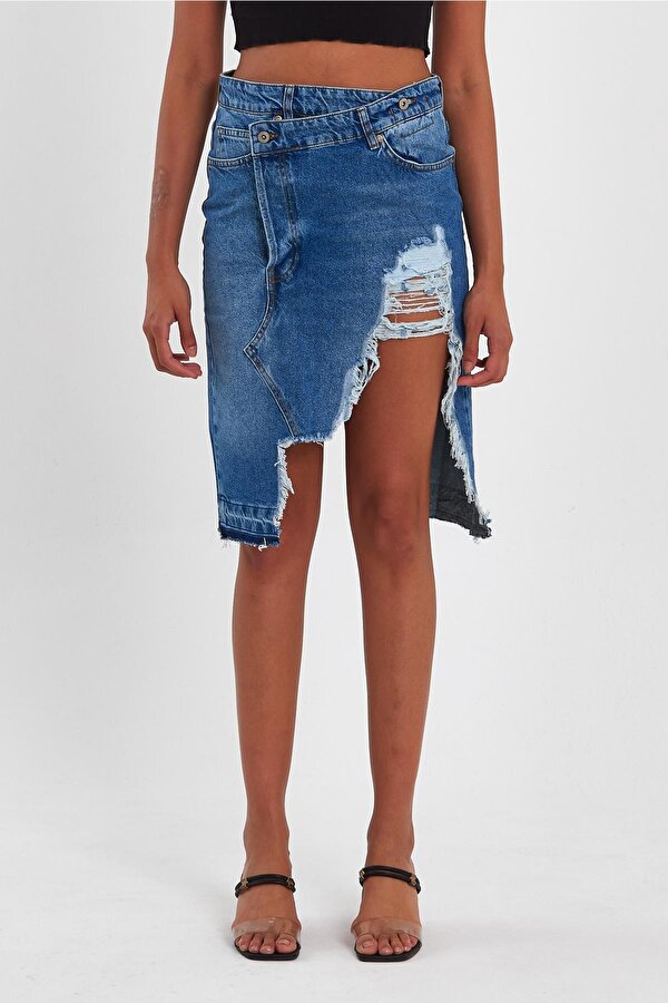 Alexander Gardi ALEXANDERGARDİ ÖZEL KOLEKSİYON YIRTIK DETAYLI DENİM ETEK (46-200)