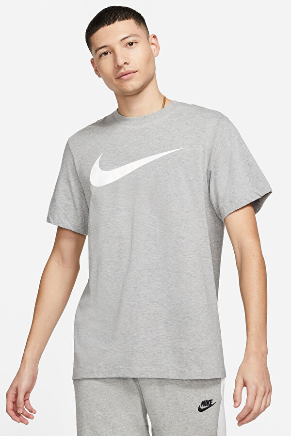 Nike M NSW TEE ICON SWOOSH GRI Erkek Kısa Kol T-Shirt