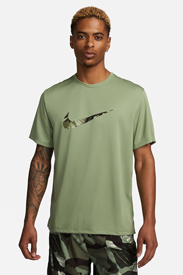 Nike M NK DF UV SS MILER ECMO Yeşil Erkek Kısa Kol T-Shirt