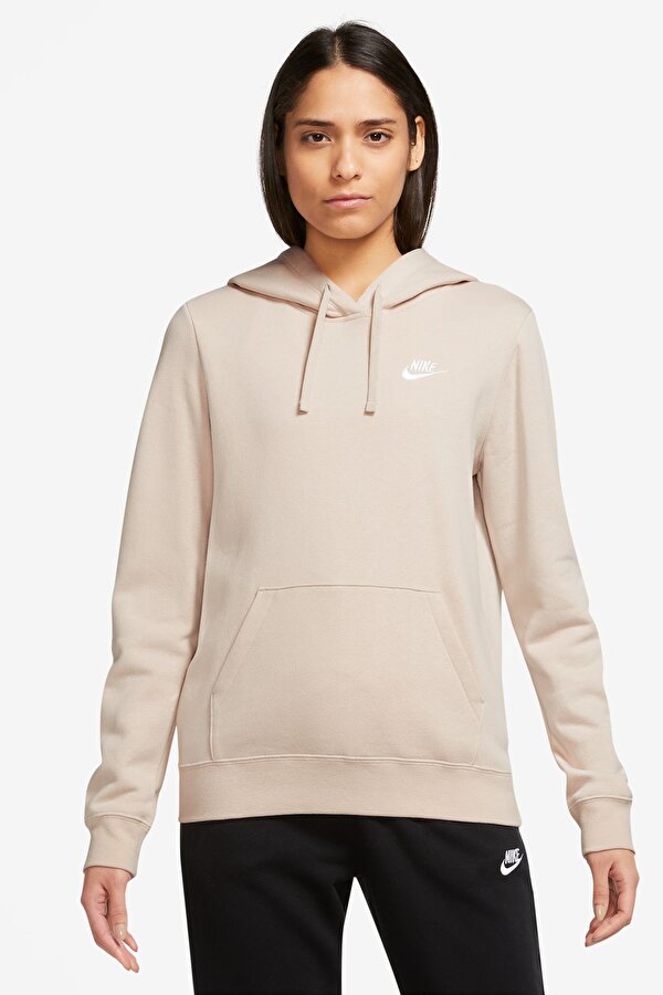 Nike W NSW CLUB FLC STD PO HDY Bej Kadın Sweatshirt