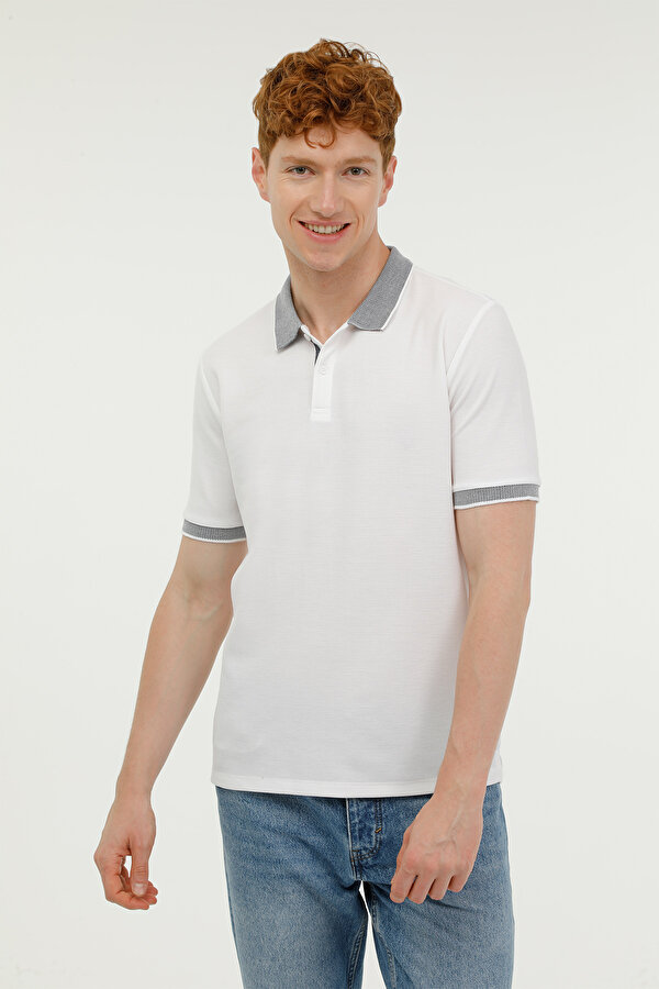 Kinetix ME LEVI 12ESN79 3FX Beyaz Erkek Kısa Kol T-Shirt