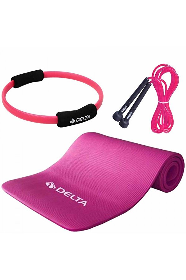 Delta 15 mm Pilates Minderi 35 cm Pilates Çemberi Atlama İpi Seti