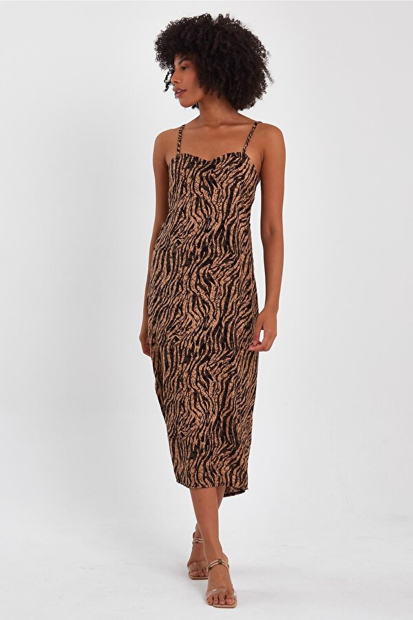 Alexander Gardi ALEXANDERGARDI SIRT GİPELİ DEKOLTELİ YIRTMAÇLI ELBİSE (B23-0084)