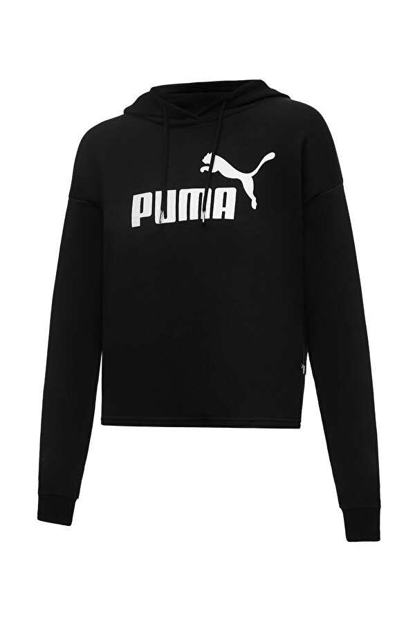Puma ESS Cropped Logo Hoodie T Siyah Kadın Sweatshirt