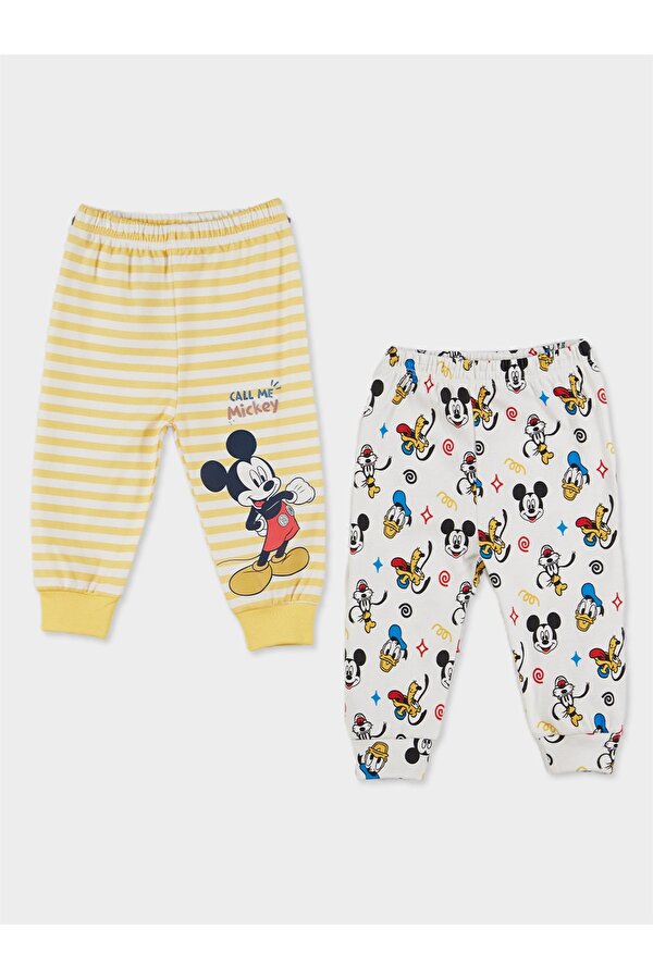 Mickey Mouse Disney  Lisanslı Erkek Bebek 2'li Patiksiz Pantolon 20838