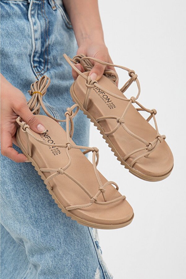 Daxtors Garantili D1001 Günlük Ortopedik Kadın Sandalet_Nut