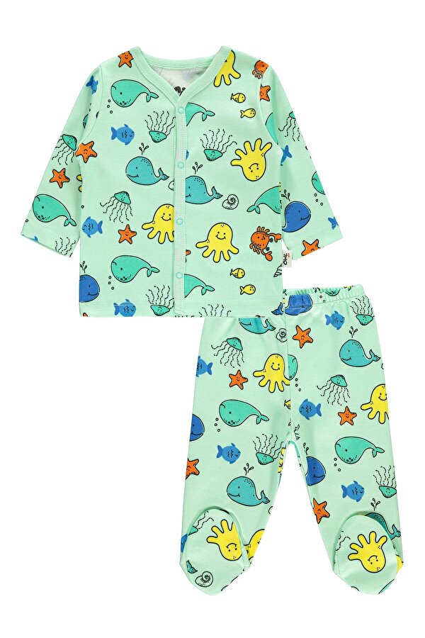 Civil Baby Erkek Bebek Pijama Takımı 3-6 Ay Mint Yeşili