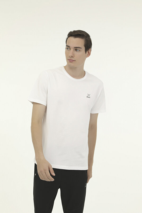 Kinetix M-SN234 BSC RAW EDGE 3FX Beyaz Erkek Kısa Kol T-Shirt
